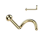 Cherry Diva Nose Stud GOLD 20 Gauge Titanium Dome Top Screw Nose Stud