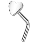 Cherry Diva L Bend Nose Stud 20 Gauge Titanium Heart Top L-Bend Nose Stud