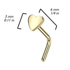 Cherry Diva L Bend Nose Stud 20 Gauge Titanium Heart Top L-Bend Nose Stud