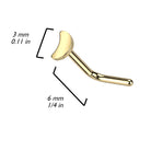 Cherry Diva L Bend Nose Stud 20 Gauge Titanium Moon Top L-Bend Nose Stud