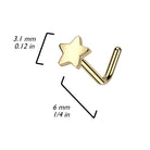 Cherry Diva L Bend Nose Stud 20 Gauge Titanium Star Top L-Bend Nose Stud