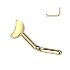 Cherry Diva L Bend Nose Stud Gold 20 Gauge Titanium Moon Top L-Bend Nose Stud