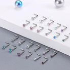 Cherry Diva L Bend Nose Stud Multi Pack Of 24 L-Bend Silver Nose Studs