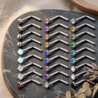 Cherry Diva L Bend Nose Stud Multi Pack Of 30 L - Bend Silver Nose Studs