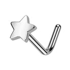 Cherry Diva L Bend Nose Stud Silver 20 Gauge Titanium Star Top L-Bend Nose Stud