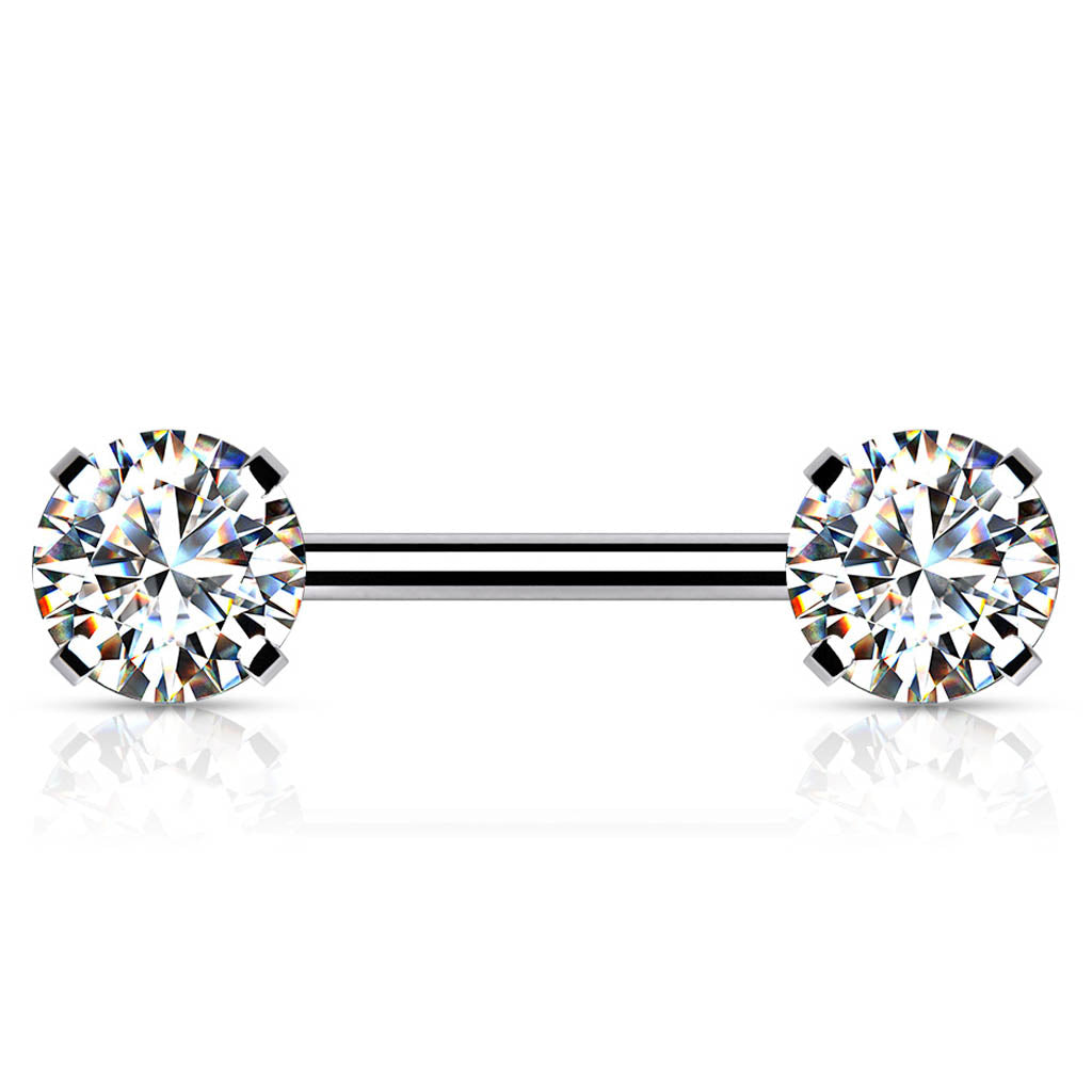 Cherry Diva Nipple Ring 14 Gauge Hypoallergenic Threadless Crystal Nipple Barbell