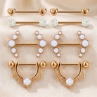 Cherry Diva Nipple Ring Multi Pack Of 8 Opal Nipple Bars
