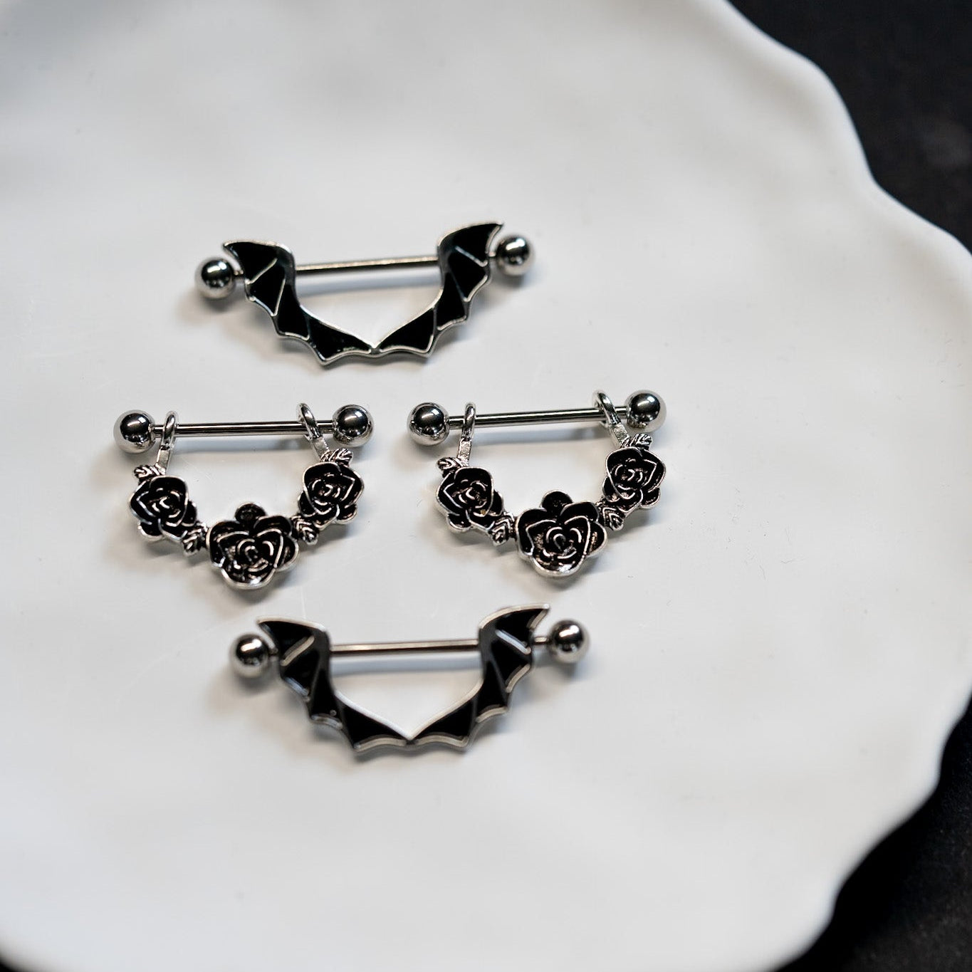 Cherry Diva Nipple Ring Multi Pack Of 8 Silver Nipple Bars