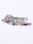 Cherry Diva Screw Nose Ring Multi Pack Of 15 Curved Crystal Nose Studs