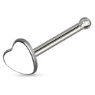 Cherry Diva Nose Stud 20 Gauge Hypoallergenic Dainty Heart Top Nose Stud