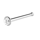 Cherry Diva Nose Stud 20 Gauge Hypoallergenic Round Crystal Top Nose Stud