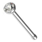 Cherry Diva nose stud 20 Gauge Hypoallergenic Round Crystal Top Nose Stud