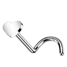 Cherry Diva Nose Stud 20 Gauge Titanium Heart Screw Style Nose Stud