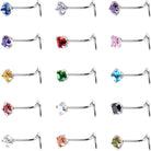 Cherry Diva Screw Nose Ring Multi Pack Of 15 Curved Crystal Nose Studs