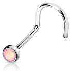 Cherry Diva Screw Nose Stud 20 Gauge Hypoallergenic Opal Top Nose Screw Stud