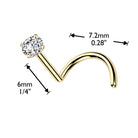 Cherry Diva Screw Nose Stud 20 Gauge Titanium Moissanite Screw Nose Stud