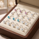 Cherry Diva Screw Nose Stud Multi Pack Of 17 Curved Crystal Nose Studs