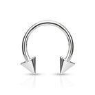 Cherry Diva Septum Ring 16 Gauge Externally Threaded Titanium Spike Tip Circular Barbell