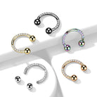 Cherry Diva Septum Ring 16 Gauge Titanium Crystal Circular Barbell