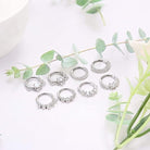 Cherry Diva Septum Ring Multi Pack Of 8 Silver & Crystal Septum Rings