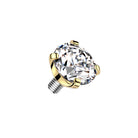 Cherry Diva Spare Parts Gold / SINGLE BALL 14 Gauge Internally Threaded Titanium Crystal Ball End - 5MM