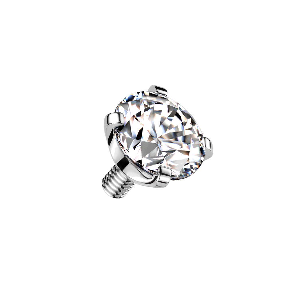 Cherry Diva Spare Parts Silver / SINGLE BALL 14 Gauge Internally Threaded Titanium Crystal Ball End - 5MM