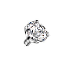 Cherry Diva Spare Parts Silver / SINGLE BALL 14 Gauge Internally Threaded Titanium Crystal Ball End - 5MM