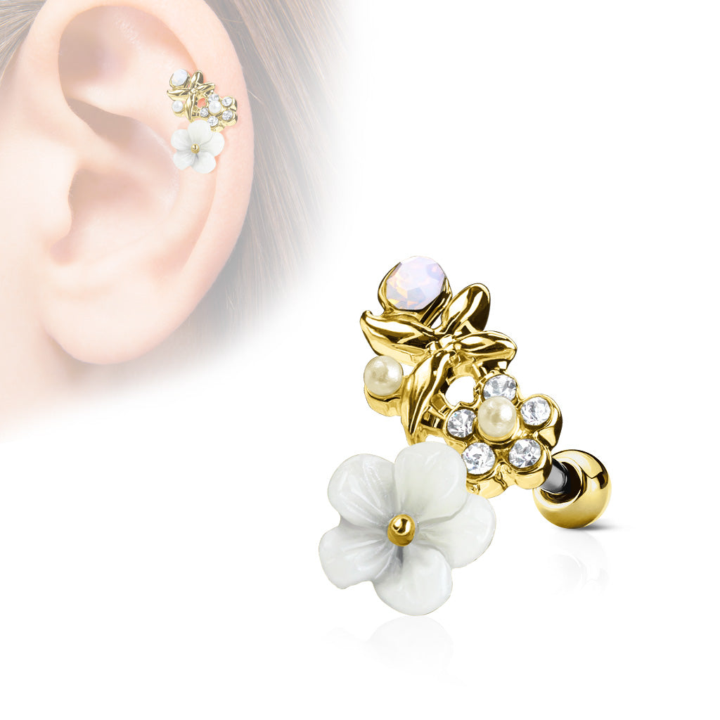 Gold tragus stud sale