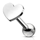 Cherry Diva Stud 16 Gauge Hypoallergenic Surgical Steel Flat Heart Stud
