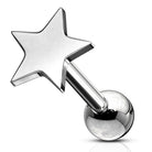 Cherry Diva Stud 16 Gauge Hypoallergenic Surgical Steel Flat Star Stud