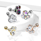 Cherry Diva Stud 16 Gauge Silver Crystal Paw Cartilage Stud