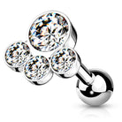 Cherry Diva Stud 16 Gauge Silver Crystal Paw Cartilage Stud