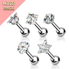 Cherry Diva Stud 5 Pack Crystal Top Cartilage Studs
