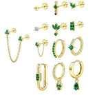 Cherry Diva Stud Gold Multi Pack Of 13 Flat Back Studs And Hinged Hoops