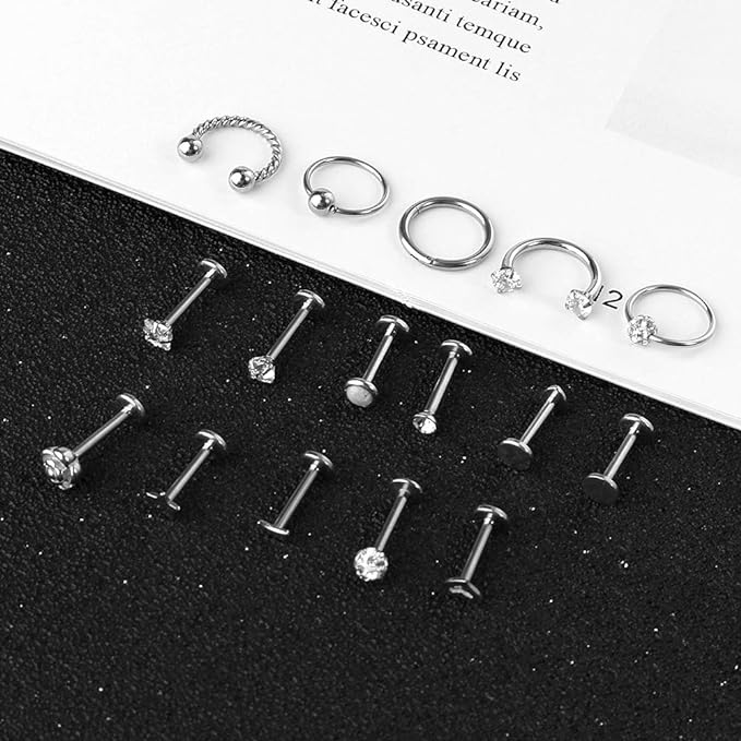 Limited Edition 18 Pack Silver Studs And Hoops