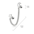 Cherry Diva Stud 16 Gauge Moon & Stars Chain Linked Stud