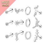 Cherry Diva Stud Multi Pack of 12 Cartilage Studs & Hoops