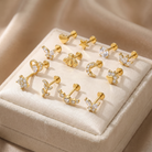 Cherry Diva Stud Multi Pack Of 12 Crystal Cartilage / Labret Studs