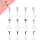 Cherry Diva Stud Multi Pack Of 12 Pack Bioflex Cartilage / Labret Studs