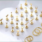 Cherry Diva Stud Multi Pack of 15 Pairs Of Studs & Hoop Earrings