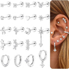 Cherry Diva Stud Multi Pack of 19 Cartilage Studs & Hoops
