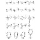Cherry Diva Stud Multi Pack of 19 Cartilage Studs & Hoops