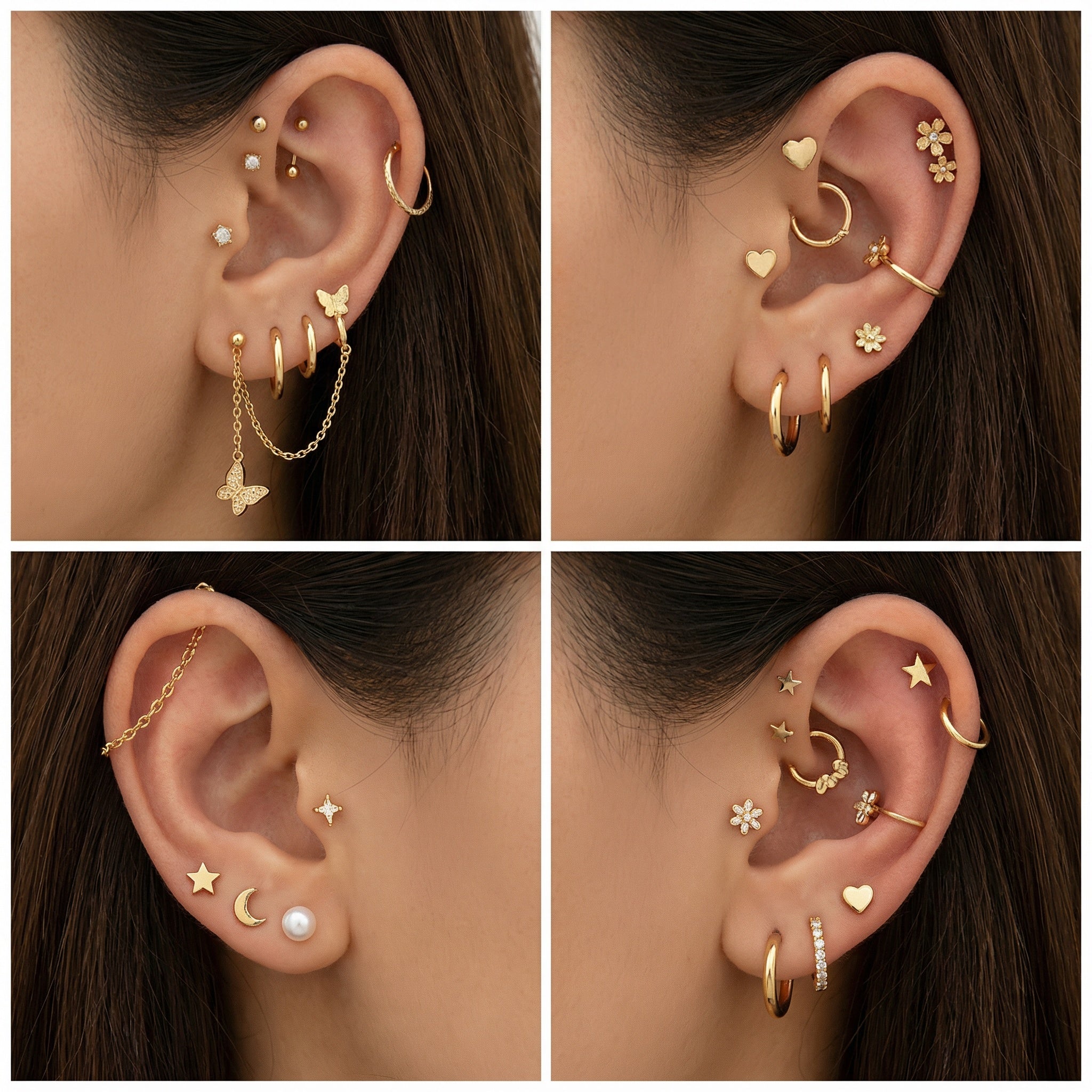 Cherry Diva Stud Multi Pack of 21 Cartilage Studs & Hoops