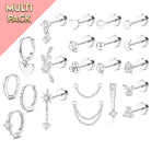 Cherry Diva Stud Multi Pack of 21 Cartilage Studs & Hoops