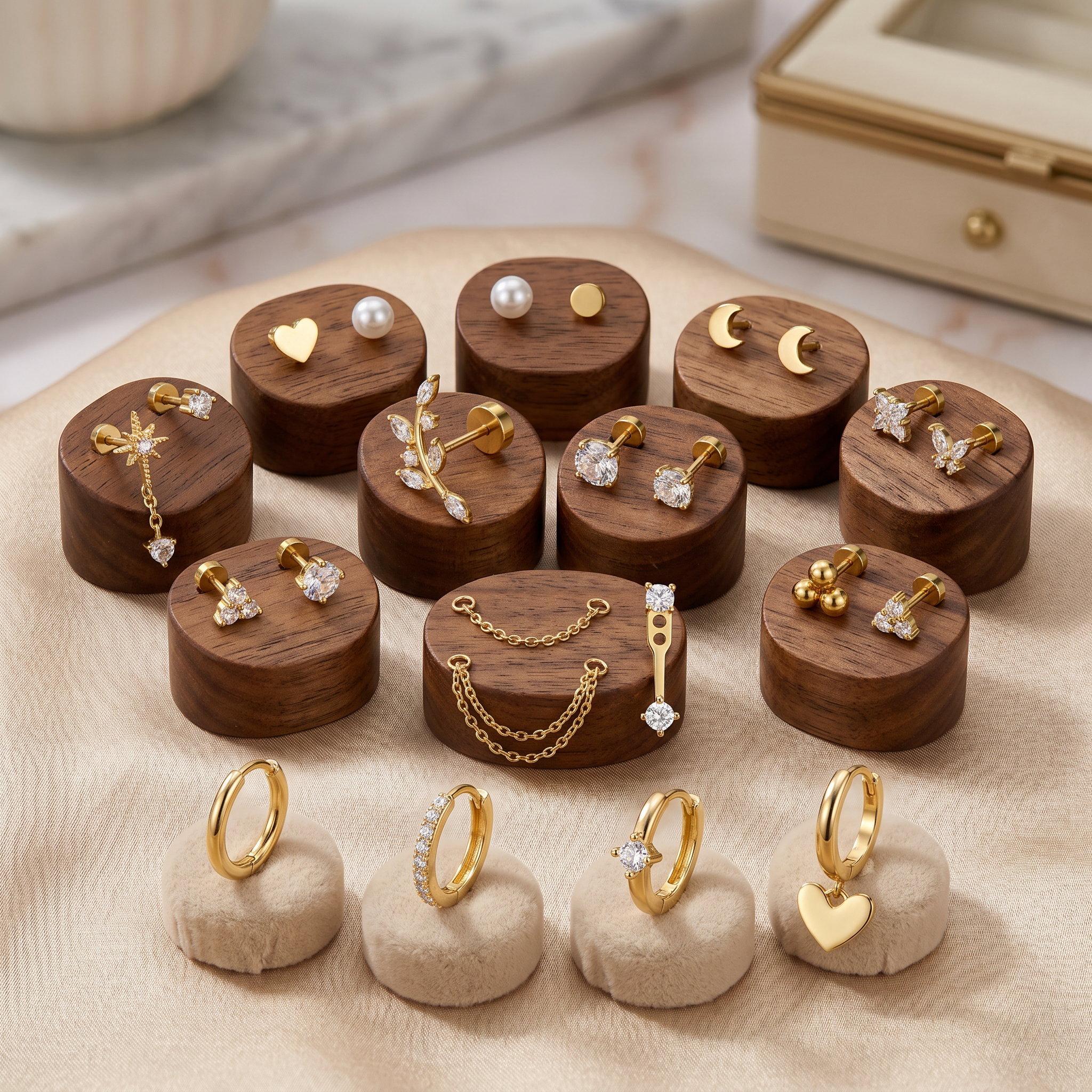 Cherry Diva Stud Multi Pack of 21 Cartilage Studs & Hoops