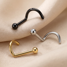20 Gauge Titanium Dome Top Screw Nose Stud