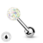 14 Gauge Internally Threaded Glitterball Tongue Barbell