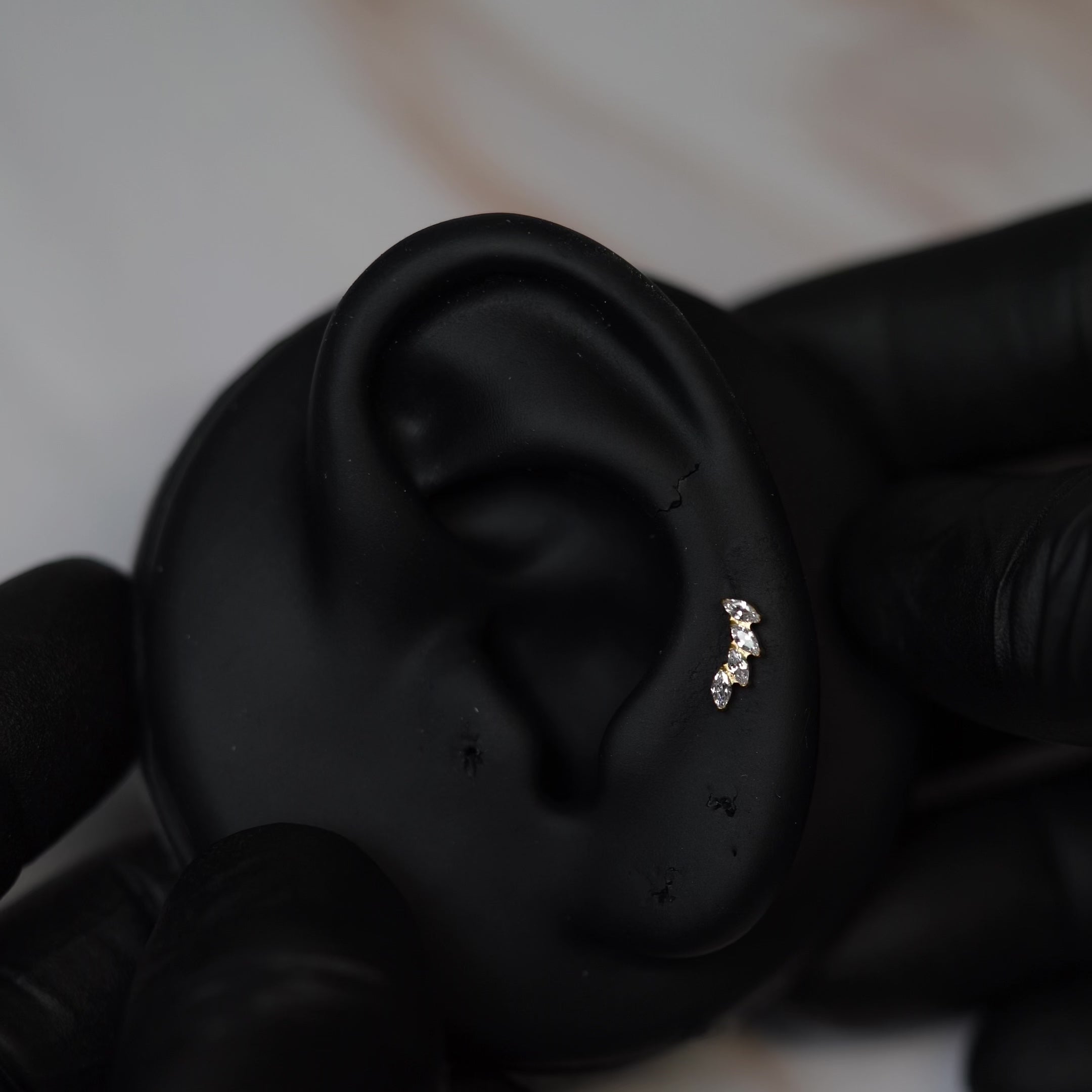 16 Gauge Internally Threaded Titanium Crystal Petal Stud