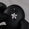 14 Gauge Aurora Flower Belly Button Bar