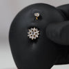 14 Gauge Internally Threaded Titanium Flower Belly Button Bar